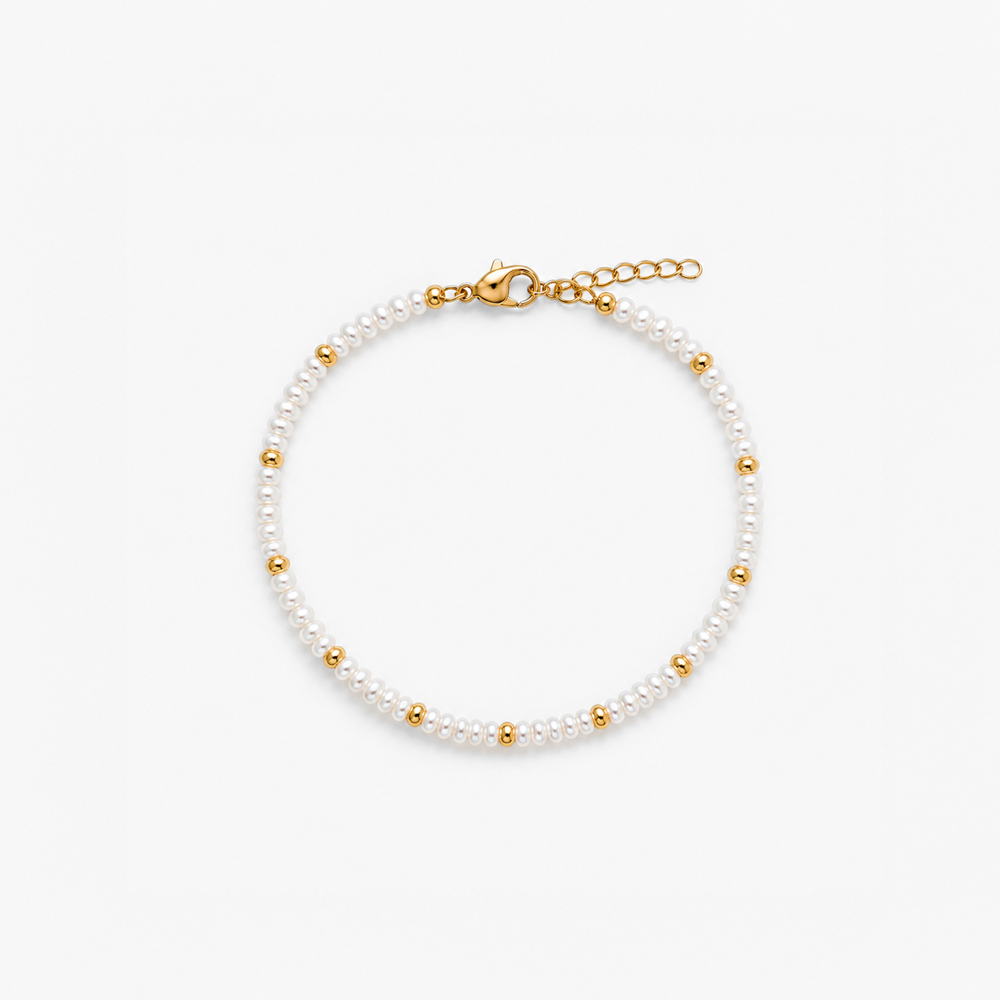 Micro parelarmband met gouden details