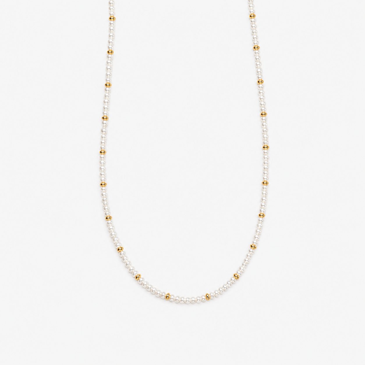 Micro parelketting met gouden details