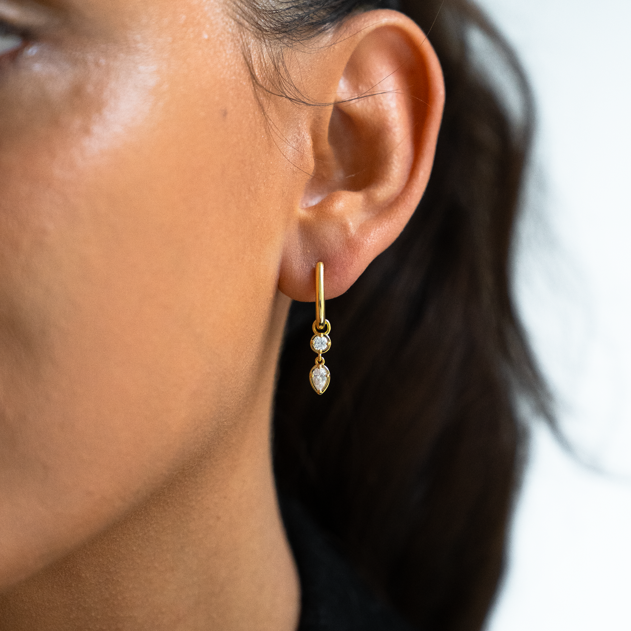 Essentials Hoop en Mirror Drop Goudkleurig Dubbel