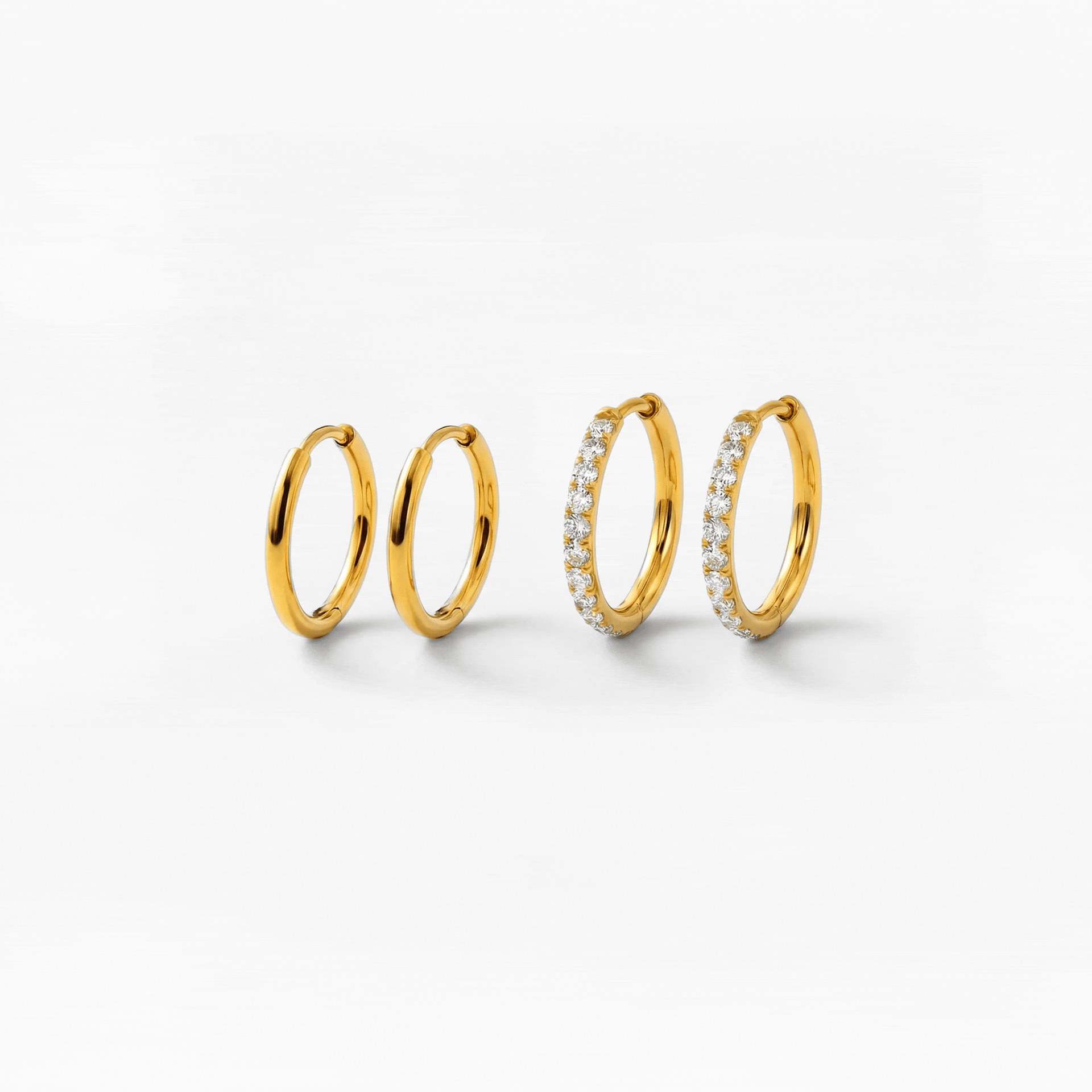 Kristal Oorbellen 18K Goudgeplateerd 12mm