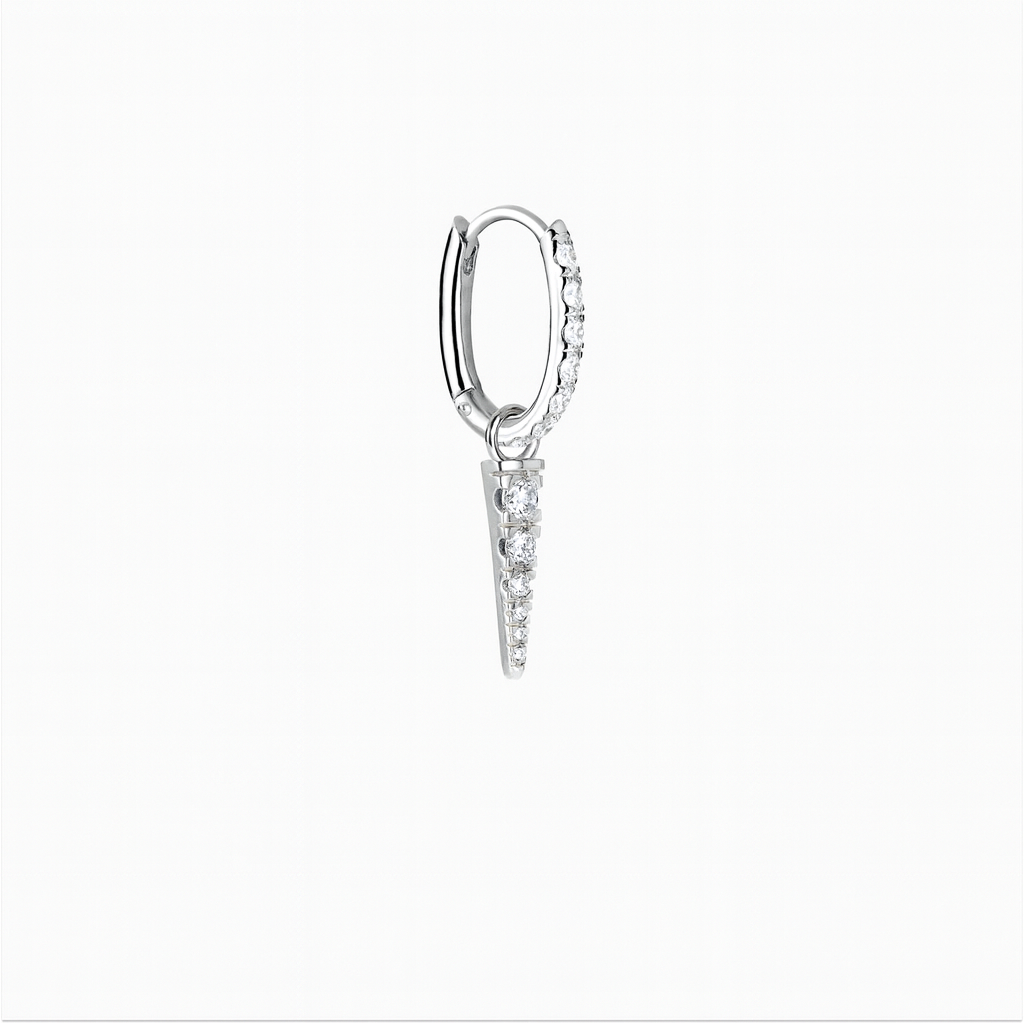 Essential Kristal Hoep en Edge Kristal Drop Zilvergekleurd Dubbel