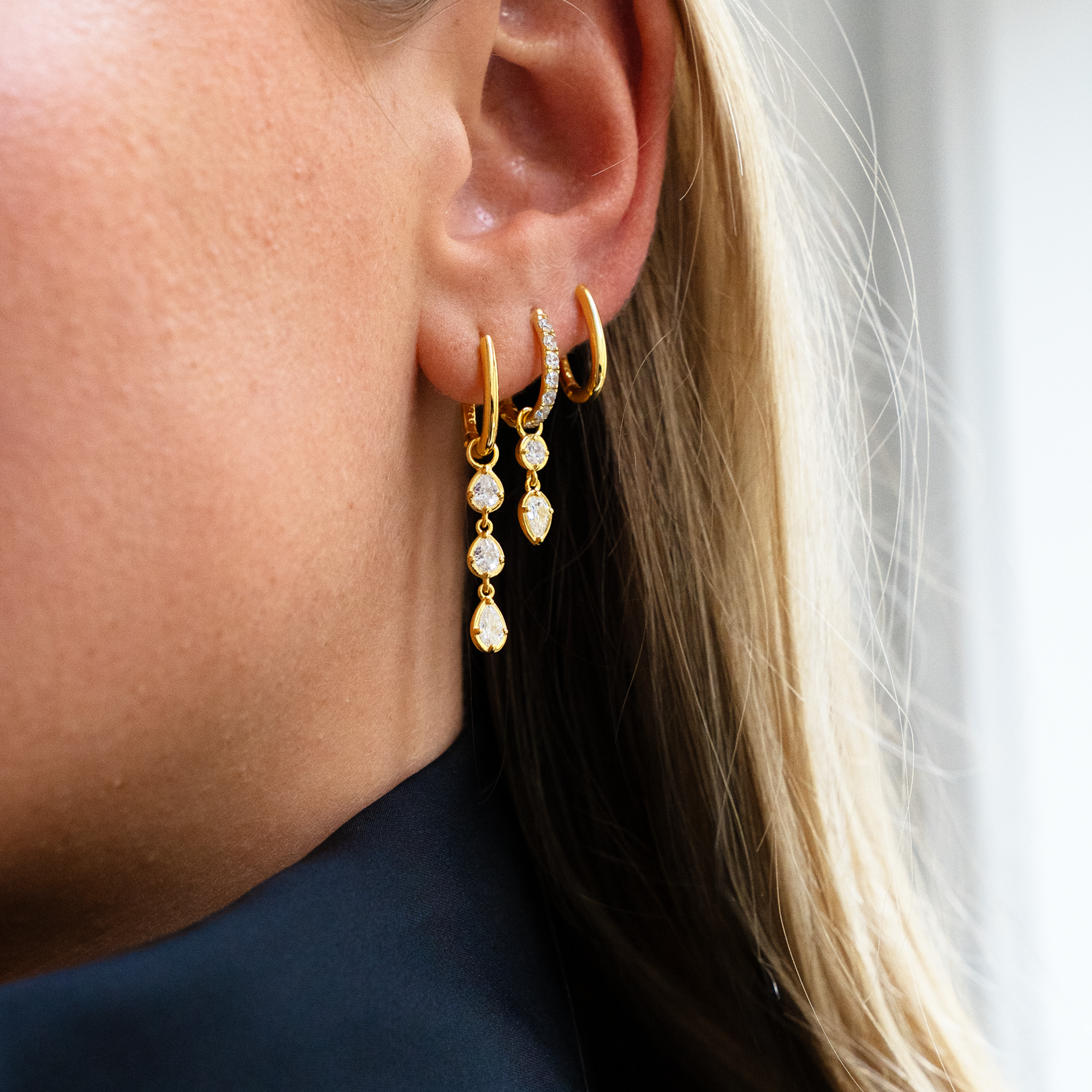 Essentials Hoop en Flow Drop Goudkleurig Dubbel