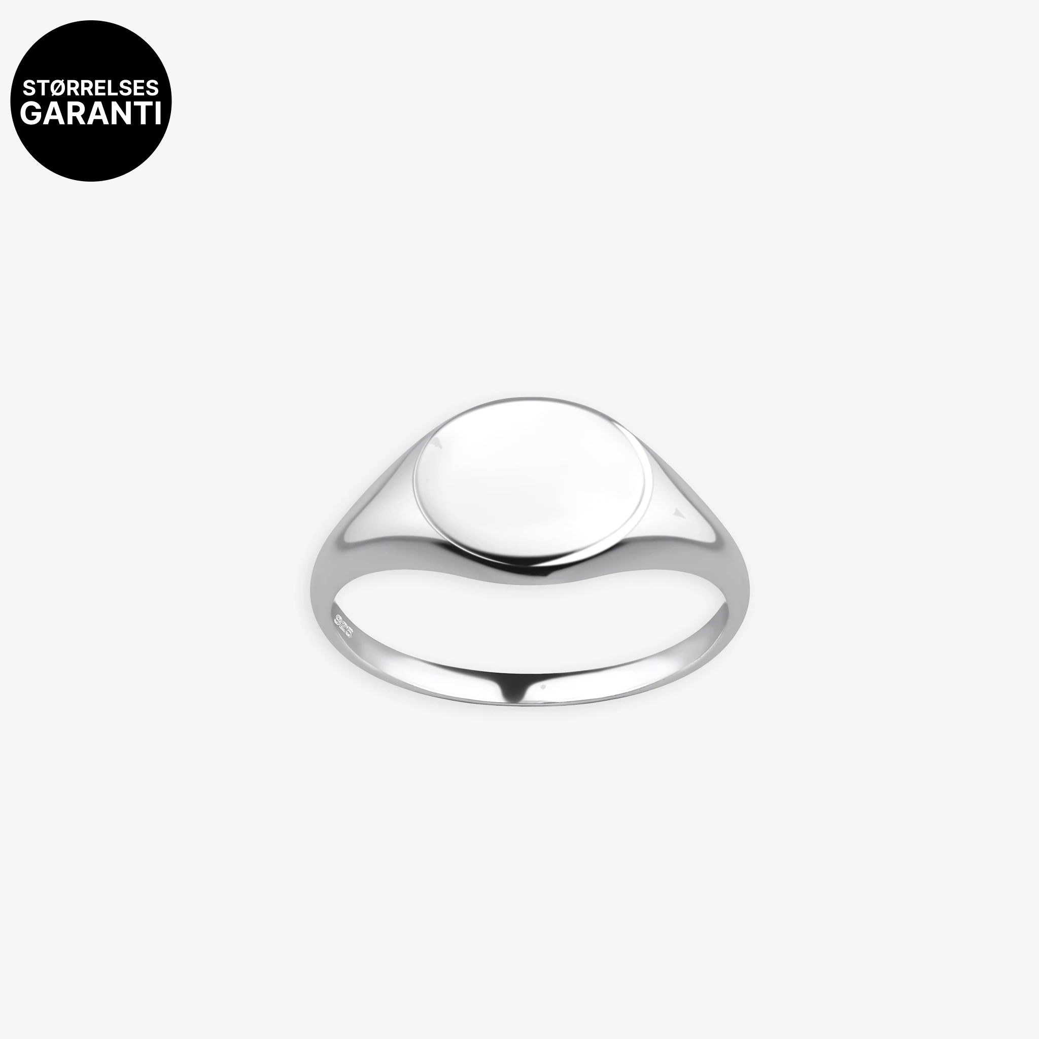 Ovale Signet Ring Zilver met gravure