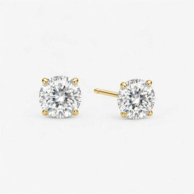 Solitaire Krystal Stud Guldbelagt