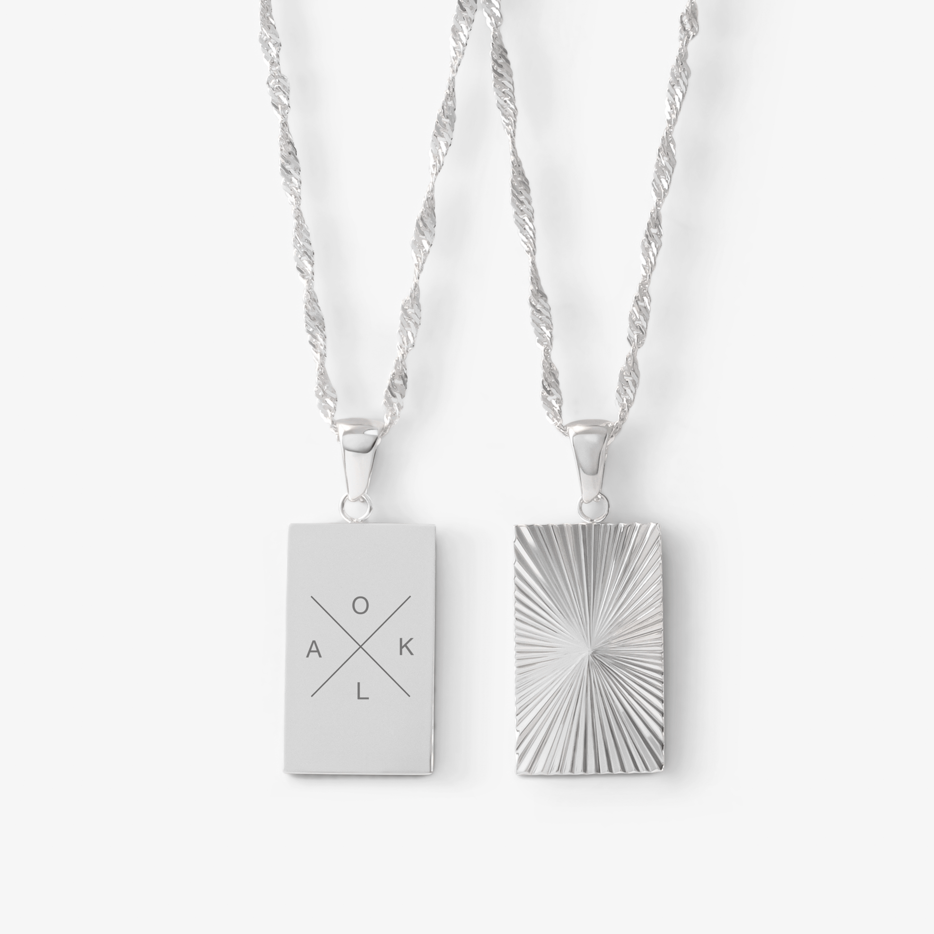 Zon Vierkant Ketting met gravure