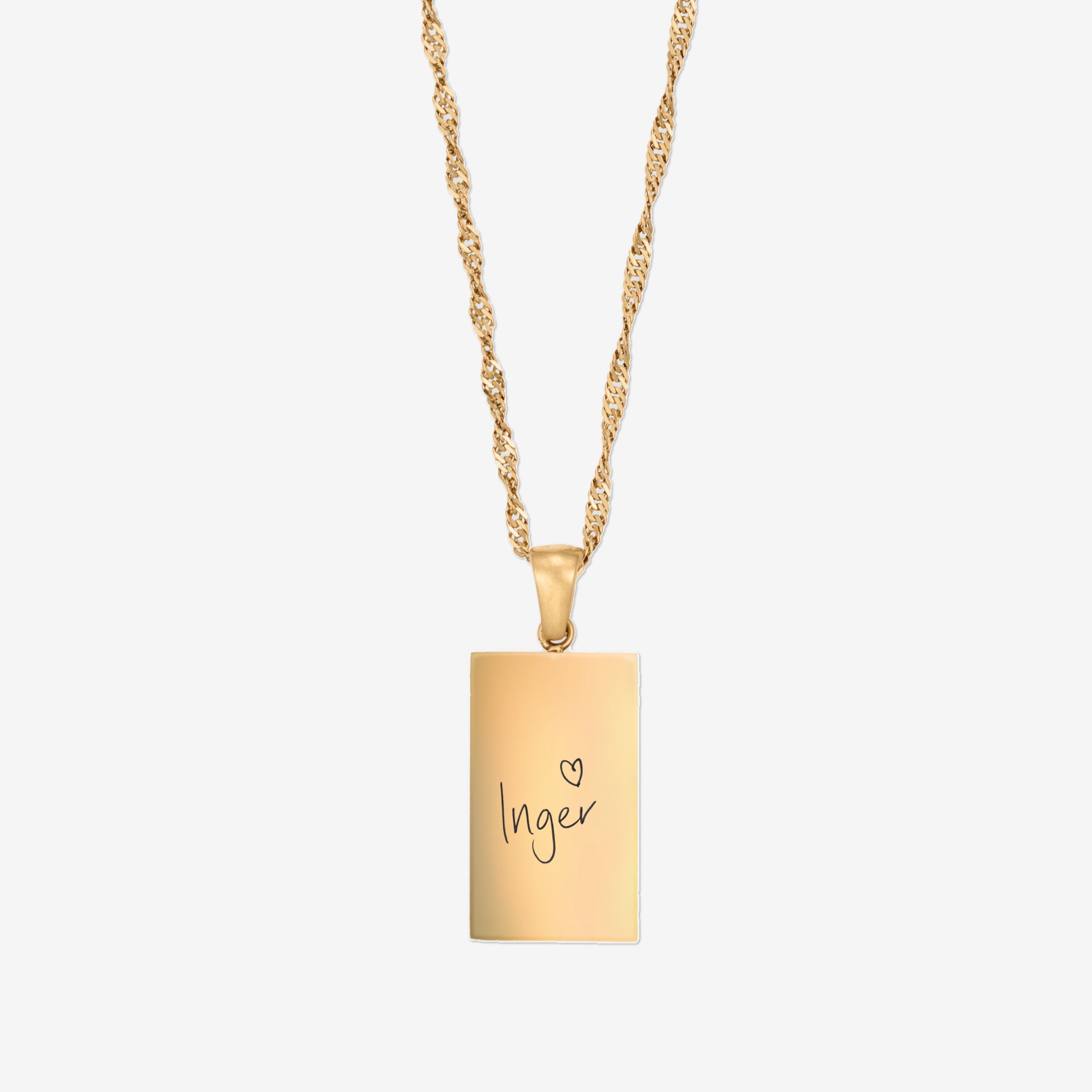 Vierkant Ketting Gegraveerd met Naam
