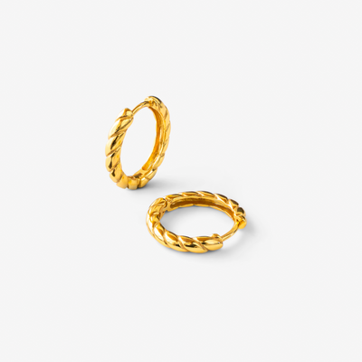 Twisted Hoops Øreringe i guld