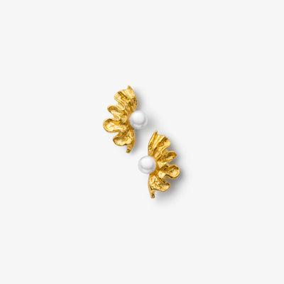 Wave Perle Stud øreringe i guld